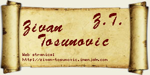 Živan Tosunović vizit kartica